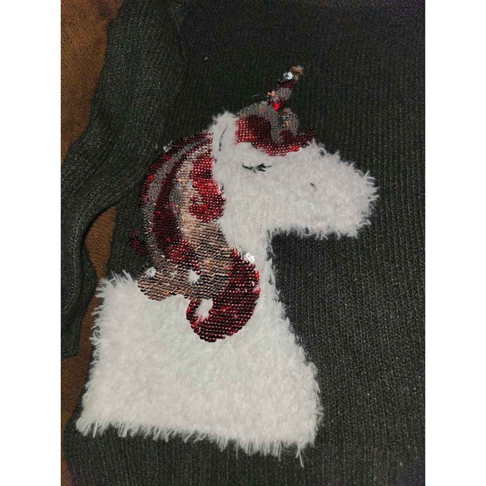 Justice unicorn holiday Christmas sweater and pants size 8 - Picture 3 of 7
